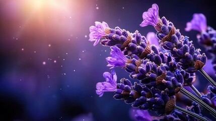 Poster - A purple flower with a few leaves and a few other flowers in the background