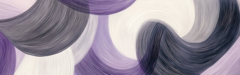 Poster - Intricate abstract circular pencil strokes create a unique composition with shades of purple and white