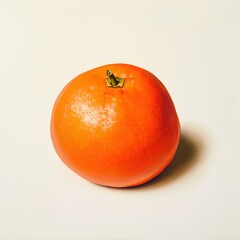 Poster - Vibrant orange tangerine resting on a light surface, showcasing its smooth skin and fresh appearance