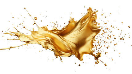 Poster - splashing liquid gold on transparent background creates dynamic visual