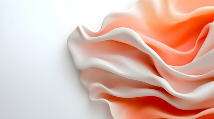 Poster - Elegant Peach and White Fabric Drape Abstract Background