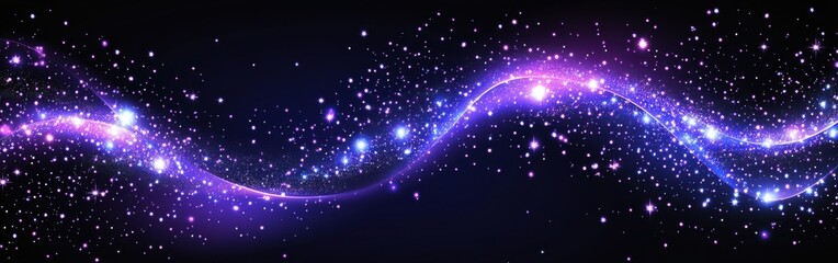 Poster - Cosmic-inspired design features deep purple hues and shimmering stars against a dark background