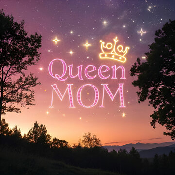 A fantasy-inspired Mother's Day banner with a dreamy, magical atmosphere and soft, glowing elements.