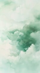 Poster - Calming watercolor palette in soft pastel mint shades creating an atmosphere of tranquility and serenity
