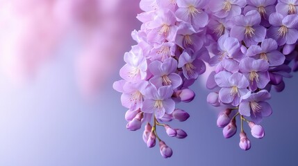 Poster - A purple flower with a blue background