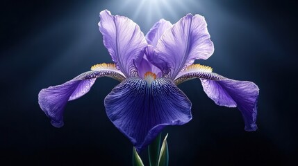 Poster - A purple flower with yellow and orange petals