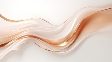 Poster - Elegant abstract background featuring shiny white and beige shapes with golden lines on cream