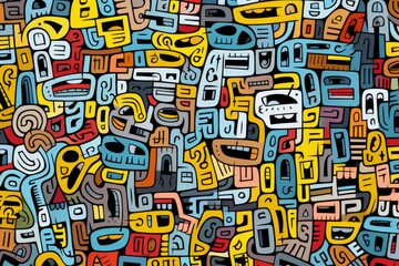 Poster - Background design featuring a pattern of small block letters for creative projects and artworks