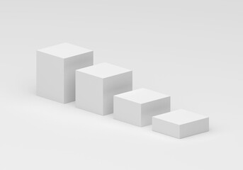 Wall Mural - white square product display podium in studio room, for display presentation