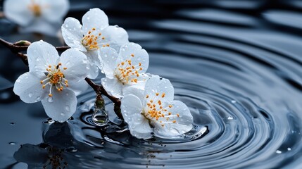 Poster - A close up of a flower with water droplets on it