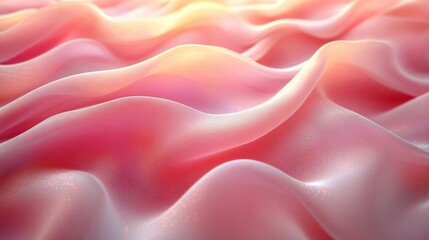 Poster - Soft pink silk waves with glowing highlights, abstract elegance concept