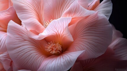 Poster - A close up of a pink flower with a dark background
