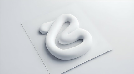 Poster - White Cream Swirl on White Background