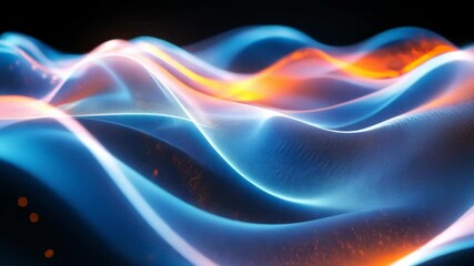 Leinwandbilder - Waves of light and energy create a dynamic visual display in dark surroundings