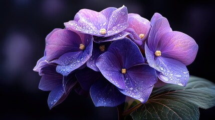 Poster - A purple flower with dew drops on it