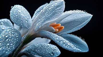 Aufkleber - A close up of a flower with droplets of water on it