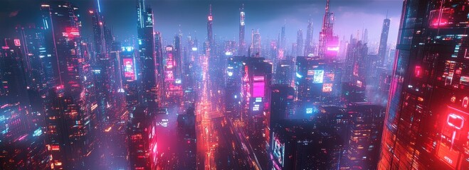 Poster - Futuristic cityscape illustrating the Internet of Things technology advancements