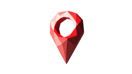 Fototapete - Red location pin showing accurate global positioning on transparent background