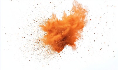 Poster - Vibrant orange powder explosion creating dynamic abstract art effect