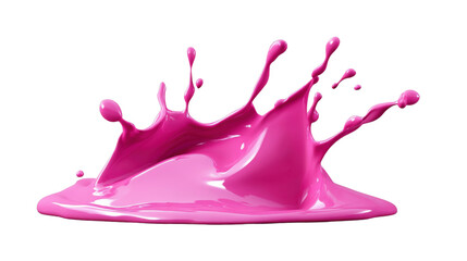 Poster - Pink paint splashing and making a crown shape on transparent background