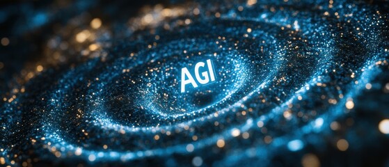 Poster - Swirling Vortex of Particles with AGI in the Center of Cosmic Space