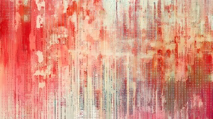 Poster - abstract crimson canvas: a stunning visual display of vibrant red and pink hues, painted on a canvas