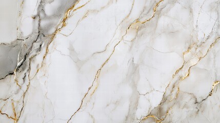 Poster - white gold marble texture: elegant and luxurious white marble texture with fine golden veins, ideal 