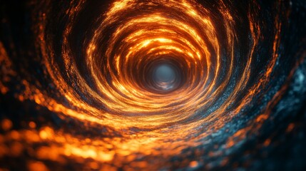 Poster - Glowing tunnel of fiery light with dark edges, abstract cosmic gateway concept