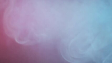 Poster - A blue and pink background with smoke in the foreground. The smoke is white and is in the middle of the image