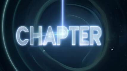 Leinwandbilder - The word chapter 4 is shown in white letters on a blue background. The letters are illuminated and appear to be glowing