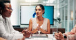 © KayExam/peopleimages.com - Office, people and businesswoman with feedback in meeting, employees wellness and project program. Boardroom, colleagues and hr manager with discussion in workshop, support policy and review report