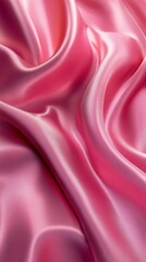 Poster - Smooth pink silk fabric with soft folds and elegant texture. Luxury textile concept