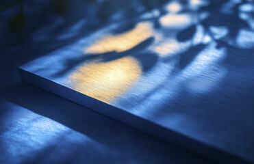 Poster - close up of textured surface with soft shadows and warm light creates serene atmosphere. interplay of light and shadow adds depth and interest to scene