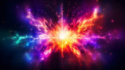 Poster - Mesmerizing colorful explosion of light creating a dynamic and captivating visual experience that evokes wonder and cosmic energy.