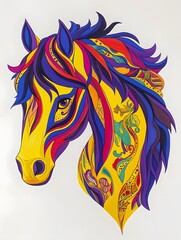 Naklejka na meble Vibrant and Imaginative Abstract Horse Art