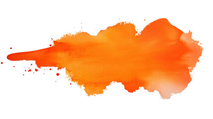 Poster - Vibrant orange watercolor splashing on transparent background