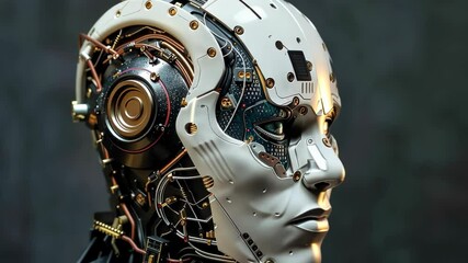 Poster - Innovative robotic design showcases intricate technology and mechanical artistry in a futuristic environment