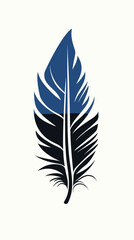 Poster - Elegant Minimalist Blue and Black Feather Vector Illustration for Design Projects