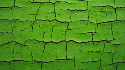 Poster - A textured surface featuring cracked green paint, showcasing intricate patterns and vibrant color, ideal for backgrounds or artistic projects, Tree Bark Texture natural  close-up