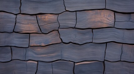 Poster - Textured dark wood with visible grain and cracks, showcasing an organic and rugged surface, Tree Bark Texture natural  close-up