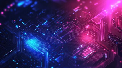 Poster - abstract futuristic circuit board background. hi-tech illustration of digital technology. graphic co
