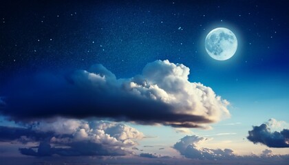 Wall Mural - sky with moon and clouds