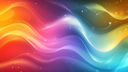 Poster - abstract bright background with wavy lines illustration