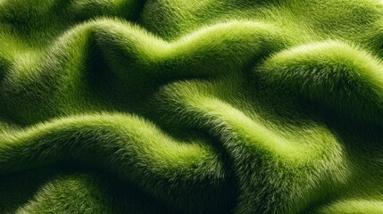 Poster - Textured green fabric with soft, furry surface, abstract close-up. Textile design concept
