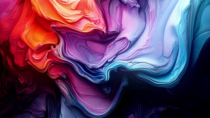 Aufkleber - Colorful streams of blue, purple and red hues intertwine in rich animation