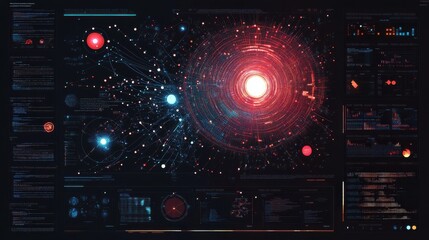 Poster - Abstract infographics visualization. Big data code representation. Futuristic network or business analytics. Graphic concept for your design.