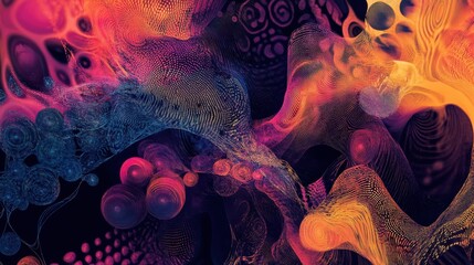 Poster - New age of data visualization. Data science and visual management design concept. Abstract background. Hand edited, generative AI based. illustration