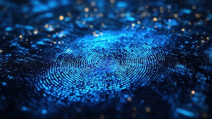 Poster - Close-up of a fingerprint highlighting ai-assisted biometric scanning for identity verification processes