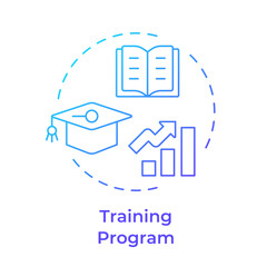 Poster - training program blue gradient concept icon. professional development, growth. learning, knowledge. 