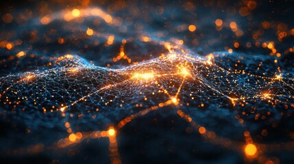 Poster - Dark space filled with multiple lights representing ai-enhanced infrastructure resilience and intelligent network solutions